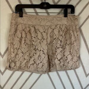 Diane Von Furstenberg Tan Lace Shorts